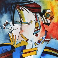 Ashkal, 12 x 12 Inch, Acrylic on Canvas, Abstract Painting, AC-ASH-318